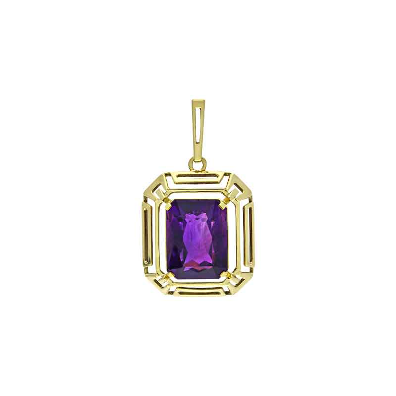 Amethyst-Anhänger Gelbgold