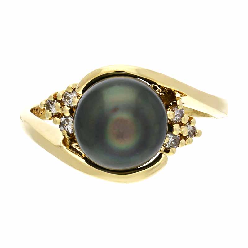 Tahiti-Zuchtperl-Ring Gelbgold