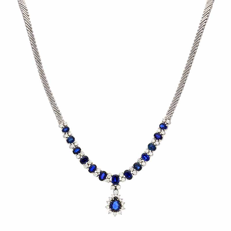 Saphir-Collier Weißgold