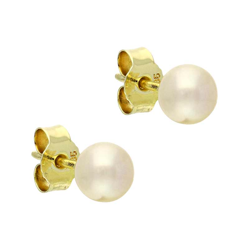 Perl-Ohrstecker Gelbgold