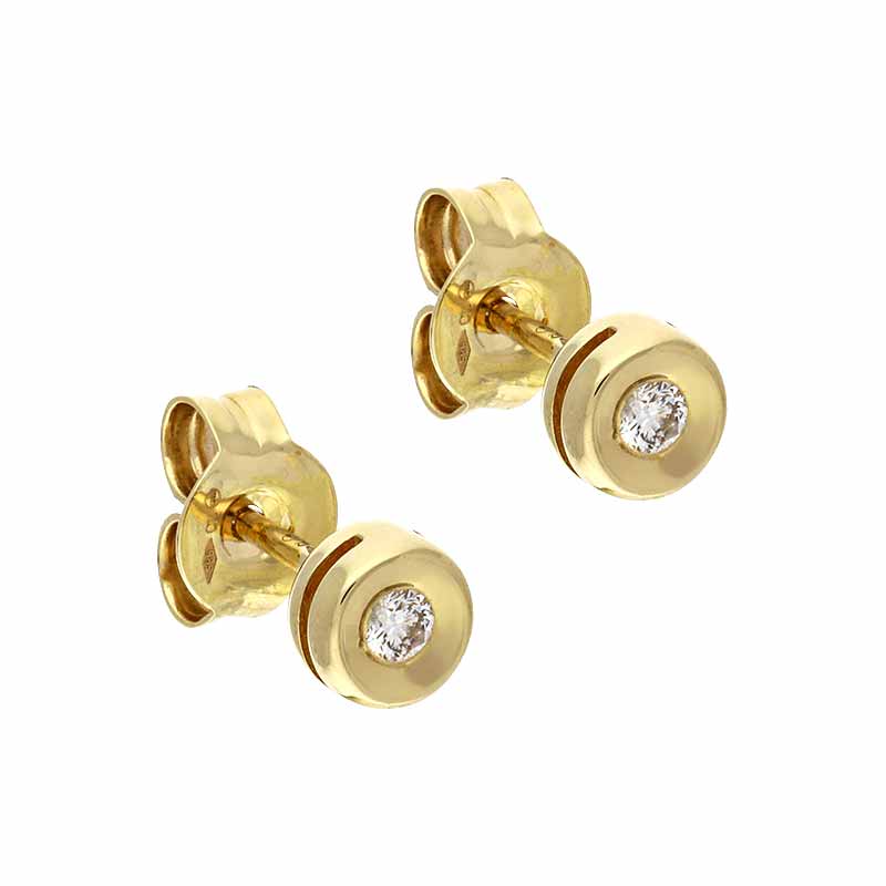 Brillant-Ohrstecker Gelbgold