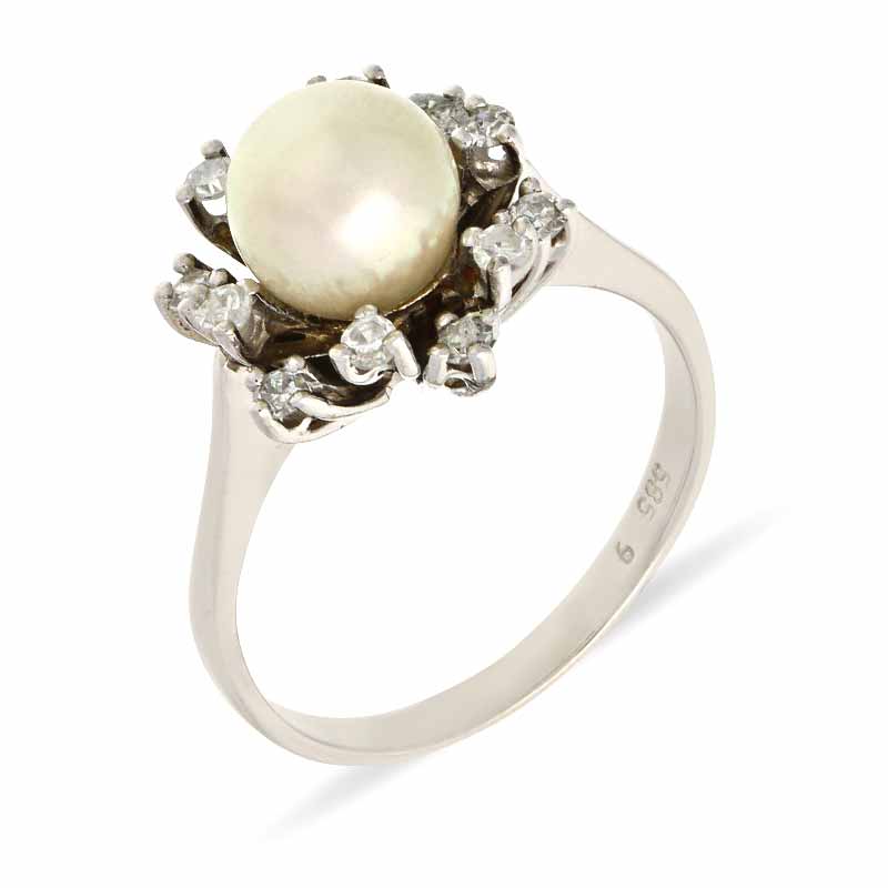 Perl-Ring Weißgold