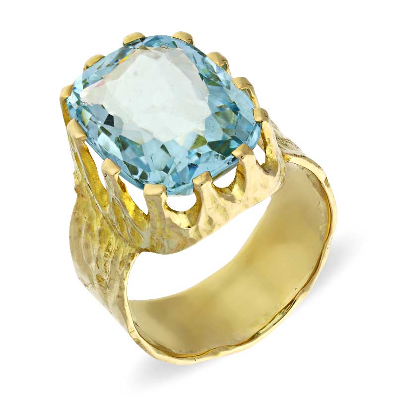 Aquamarin-Ring Gelbgold