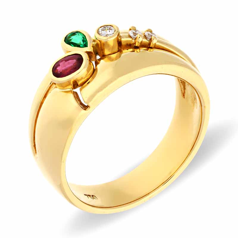 Edelstein-Ring Gelbgold