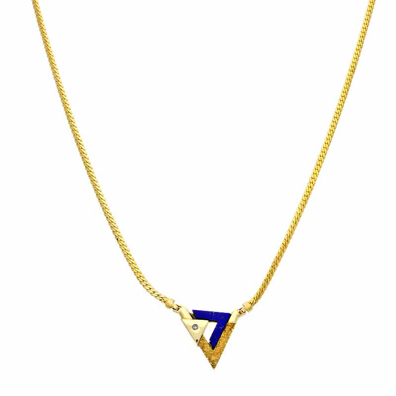 Lapislazuli-Collier Gelbgold