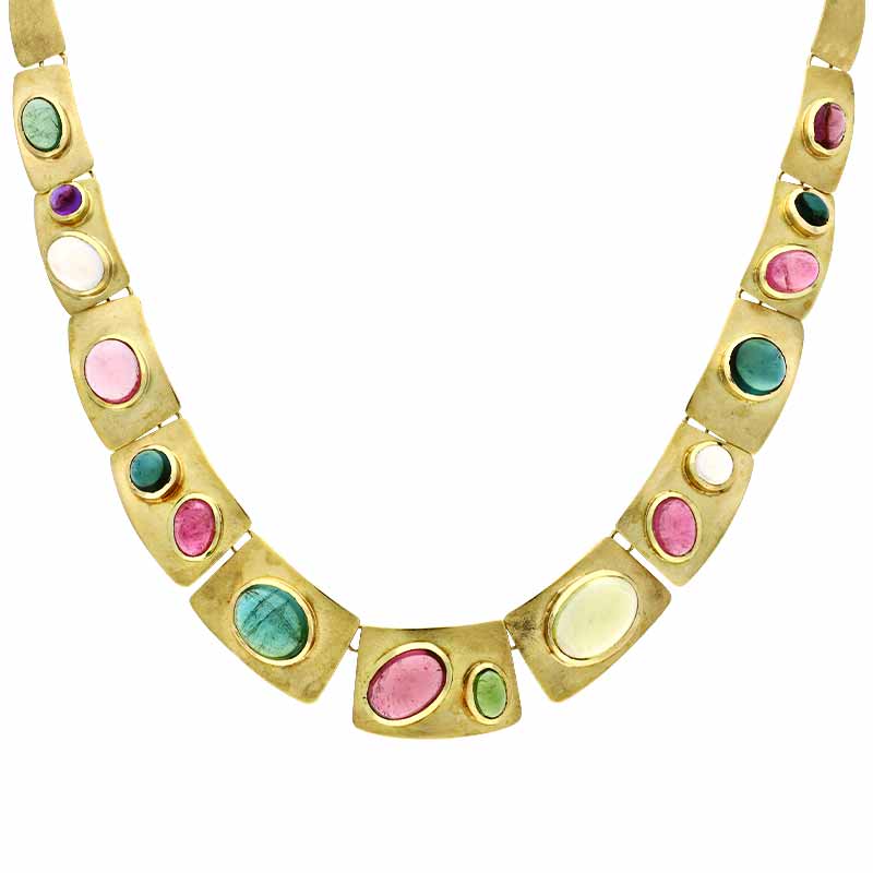 Farbstein - Collier Gelbgold