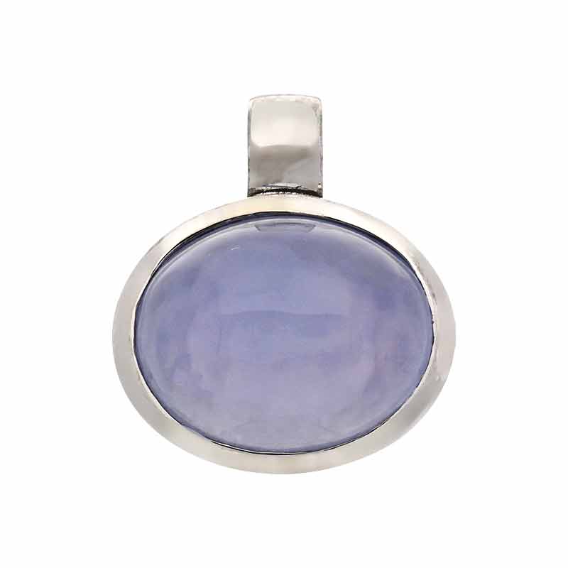 Chalcedon-Clip-Anhänger Weißgold