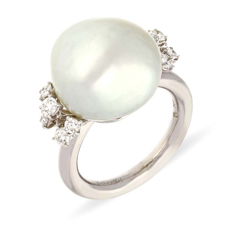 Perl-Ring 'Schoeffel' Weißgold