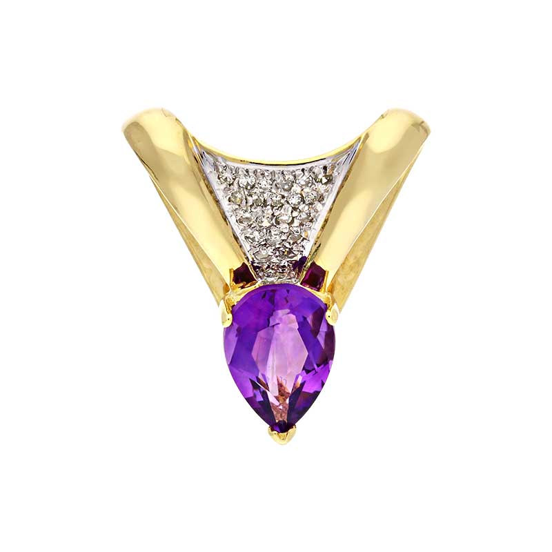 Amethyst-Anhänger Gelbgold