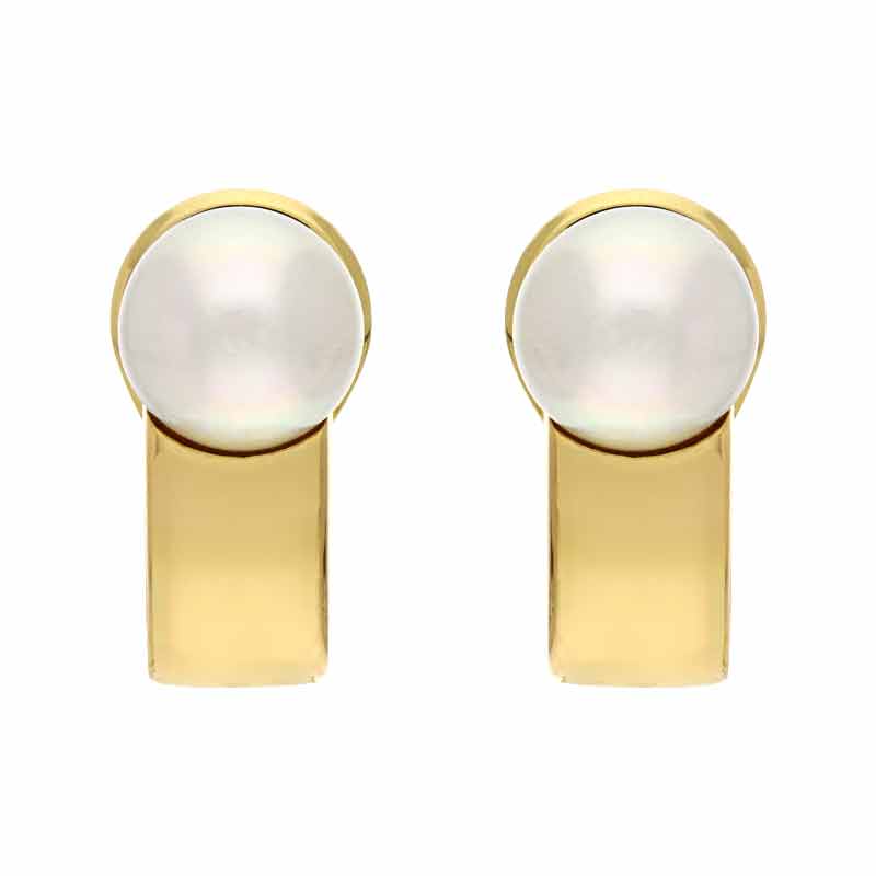 Perl-Ohr-Clips Gelbgold