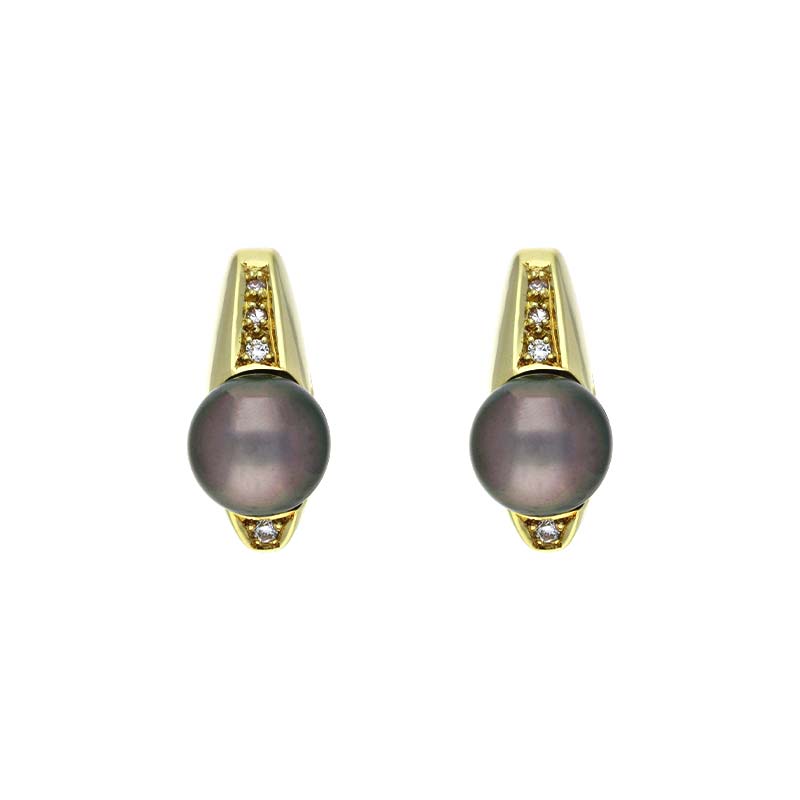 Perl-Ohrstecker Gelbgold