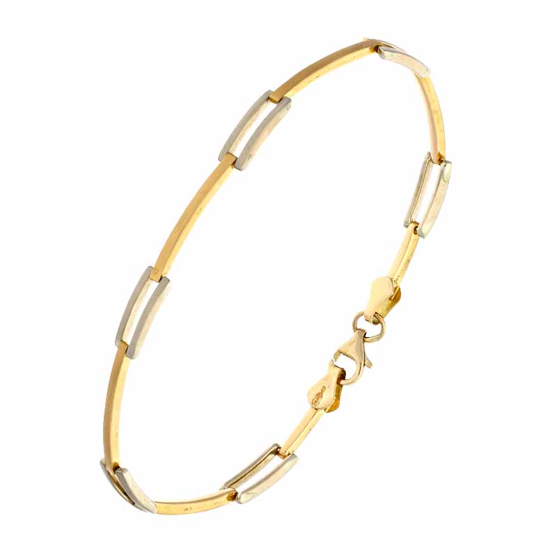Armband Gelbgold teil-rhodiniert