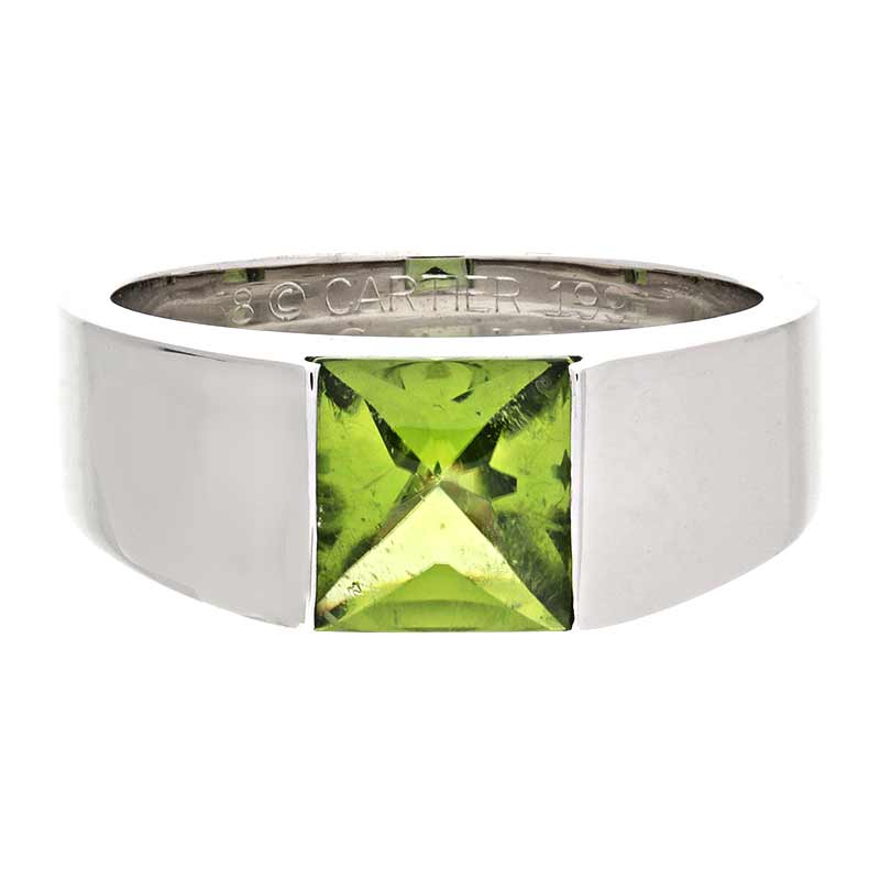 Peridot-Cartier-Ring Weißgold