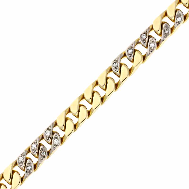 Brillant-Armband Gelbgold teil-rhodiniert