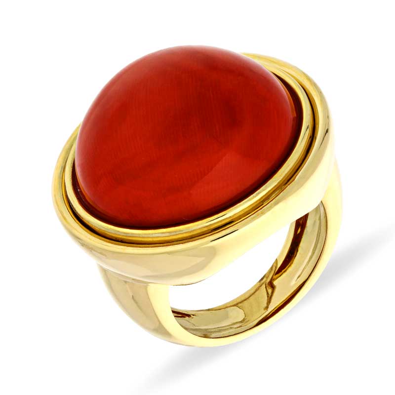 Korall-Ring Gelbgold