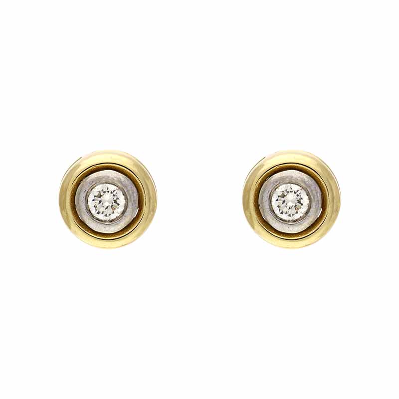 Brillant-Ohrstecker Bicolor