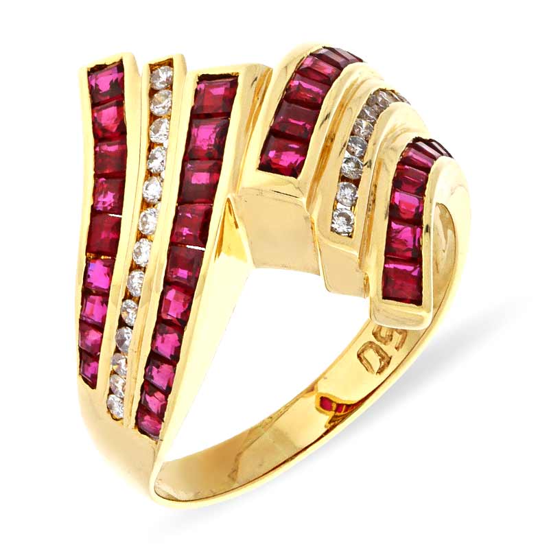 Rubin-Ring Gelbgold