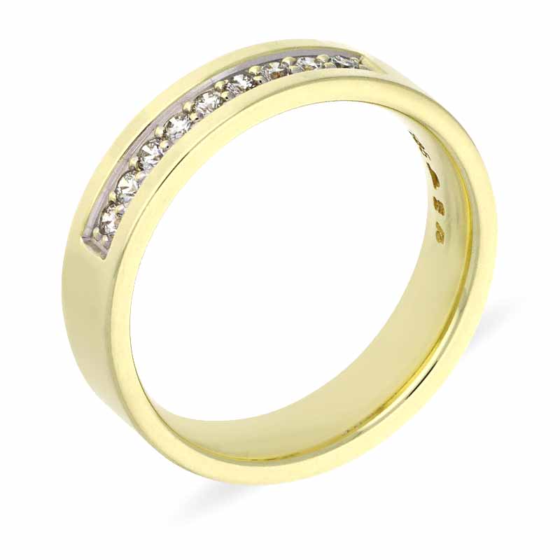 Brillant-Ring Gelbgold teil-rhodiniert