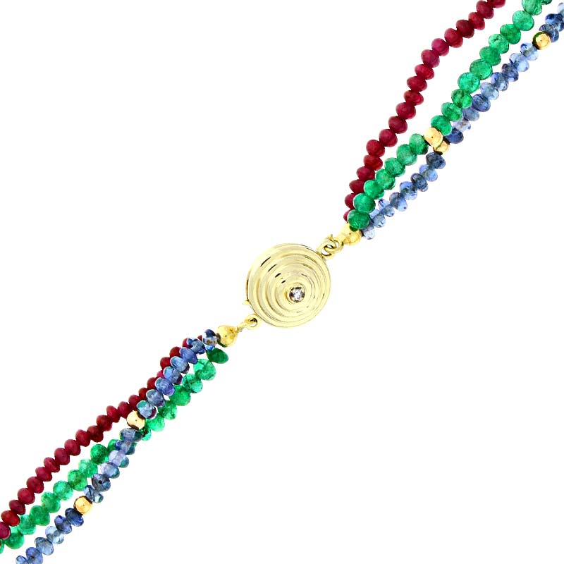 Steinkette Gelbgold
