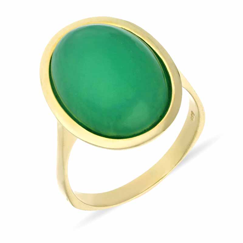 Chrysopras-Ring Gelbgold