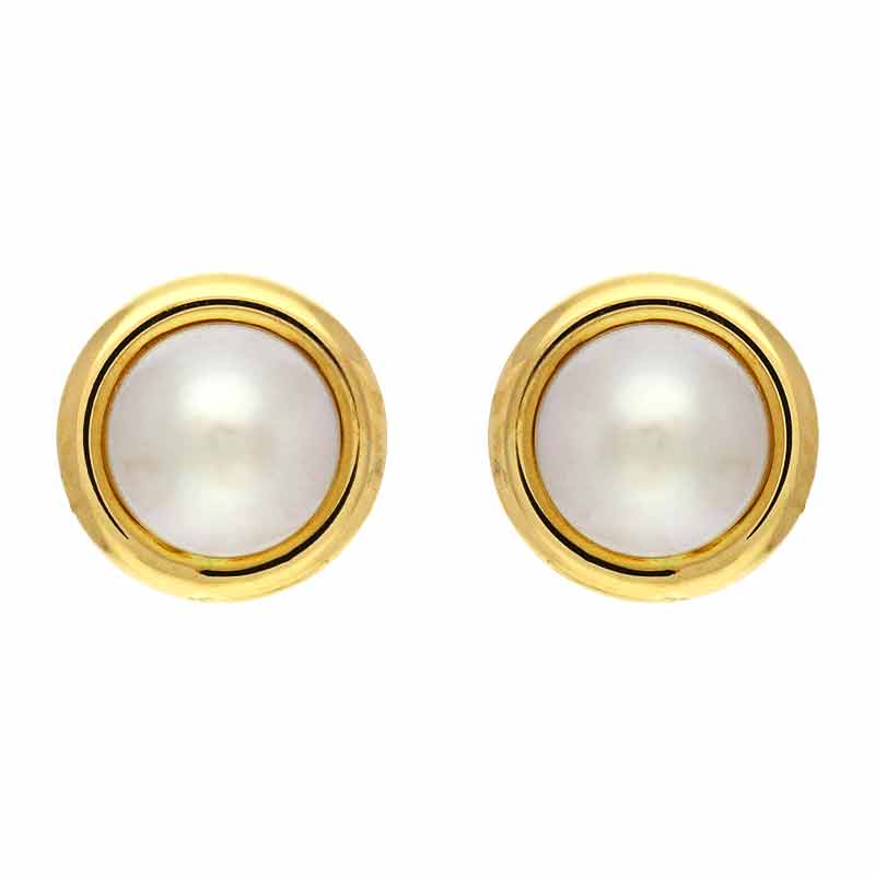 Perl-Ohrstecker Gelbgold