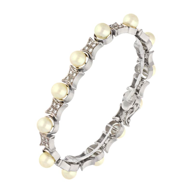 Perl-Armschmuck Weißgold