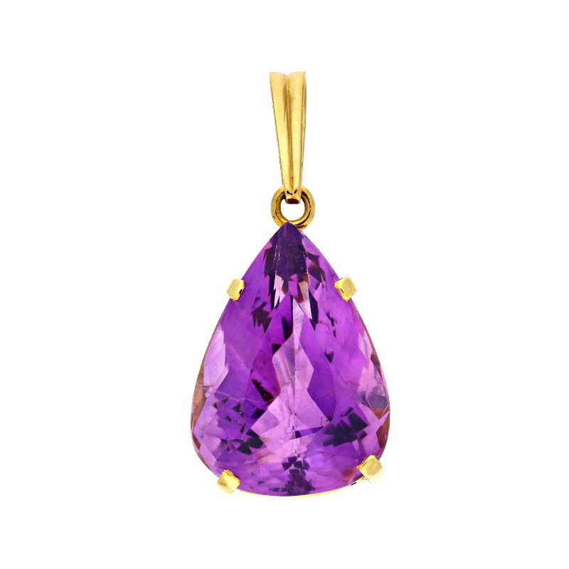 Amethyst-Anhänger Gelbgold
