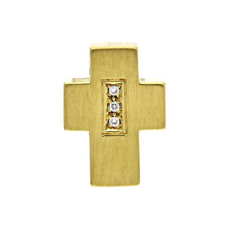 Brillant-Anhänger 'Kreuz' Gelbgold