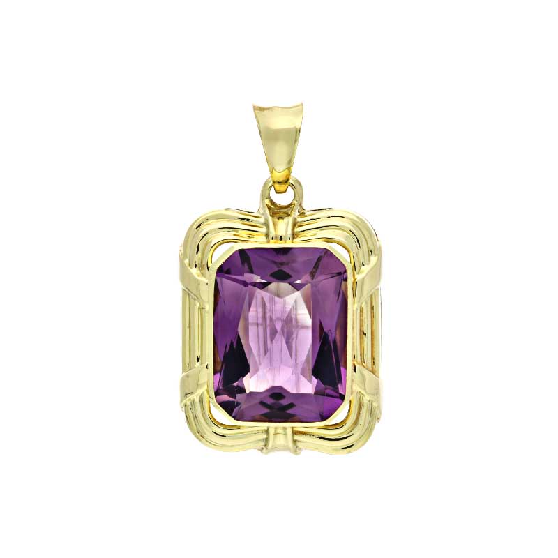 Amethyst-Anhänger Gelbgold