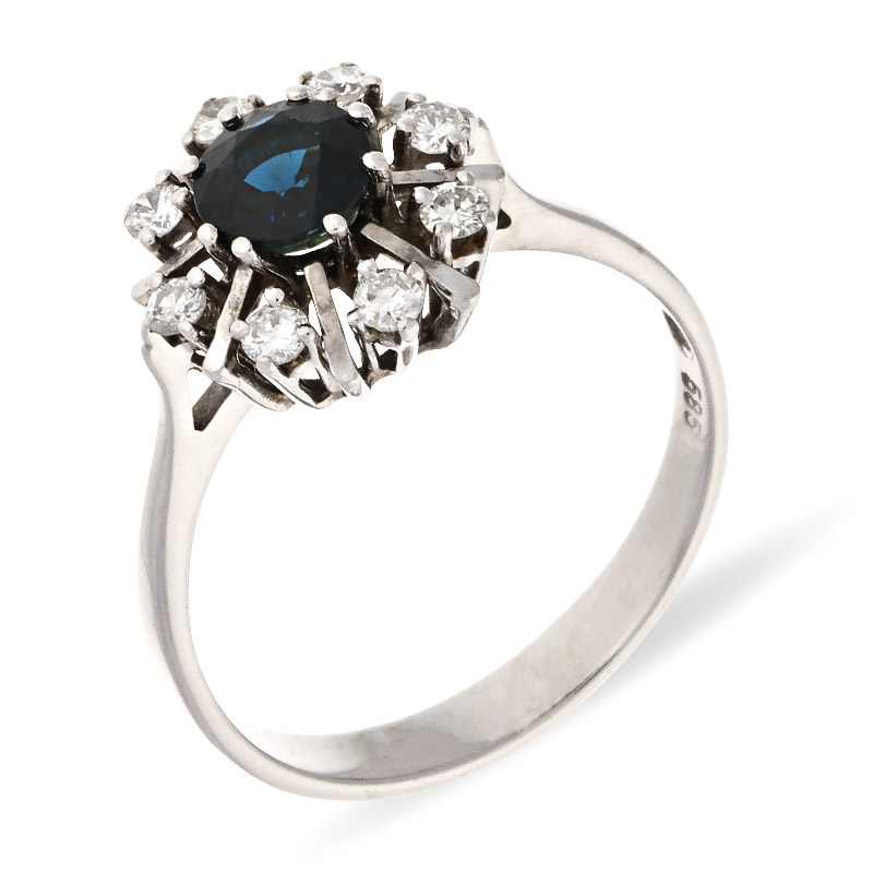 Saphir-Ring Weißgold