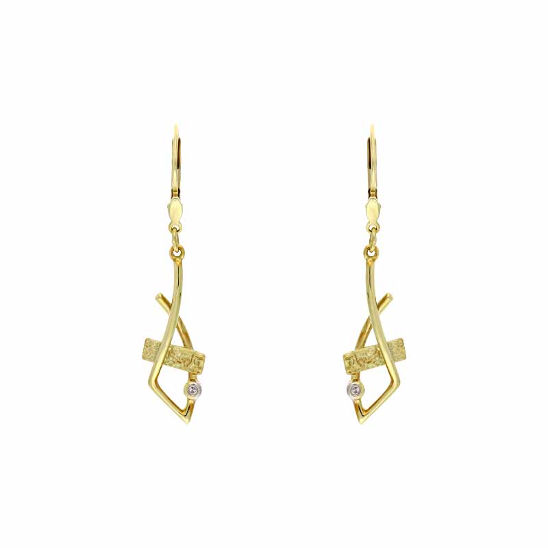 Diamant-Ohrhänger Gelbgold