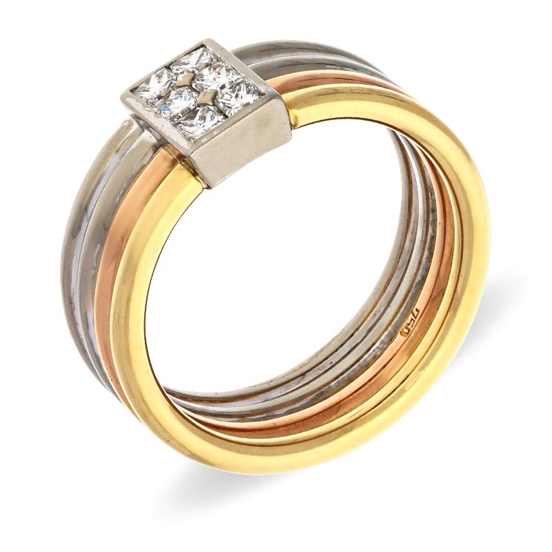Diamant-Ring Tricolor
