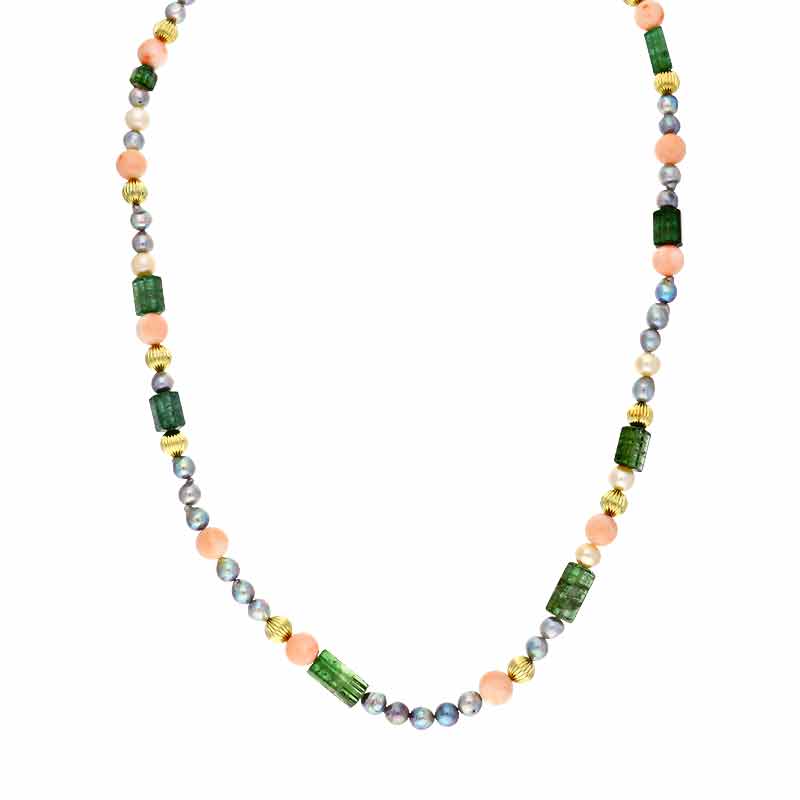 Edelstein-Kette Gelbgold