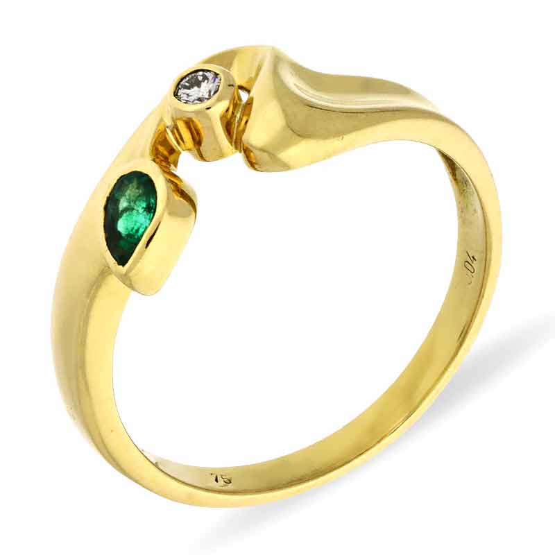 Smaragd-Ring Gelbgold