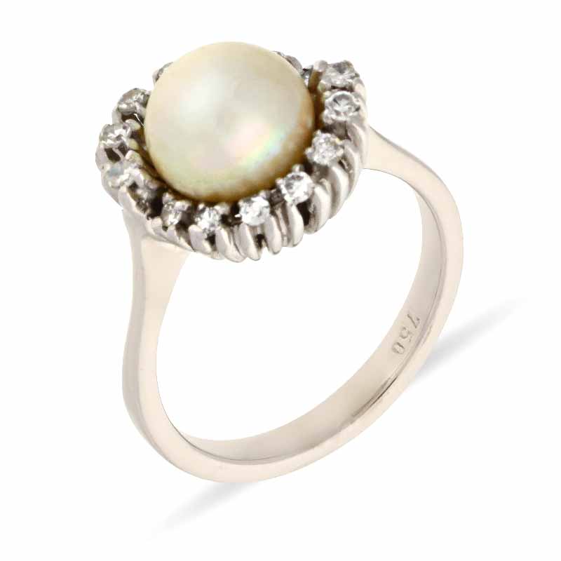 Perl-Ring Weißgold