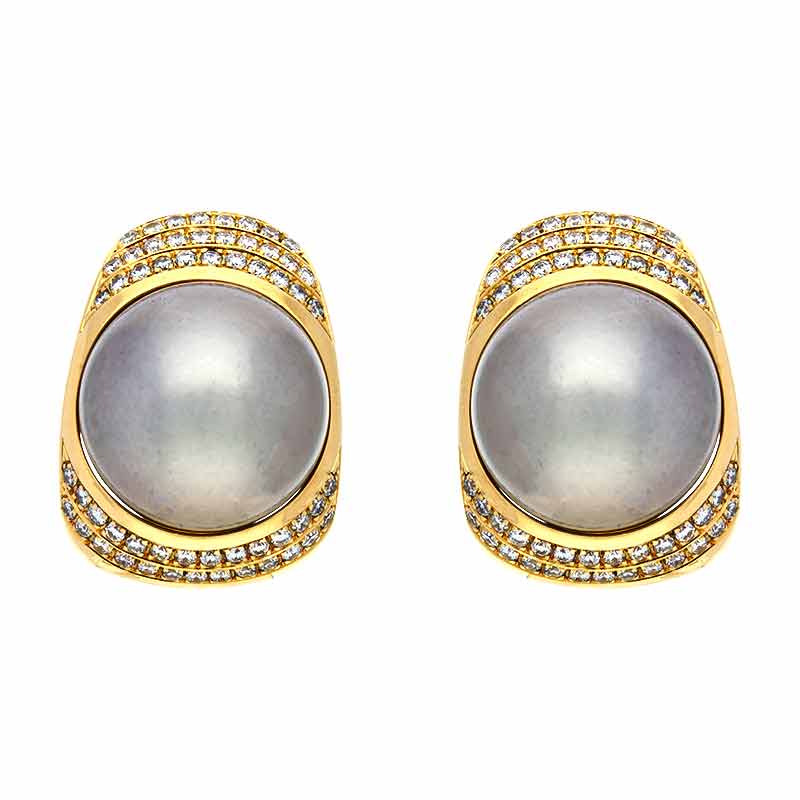 Perl-Clip-Ohrstecker Gelbgold