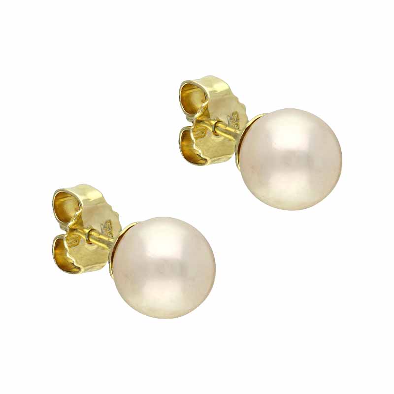 Perl-Ohrstecker Gelbgold