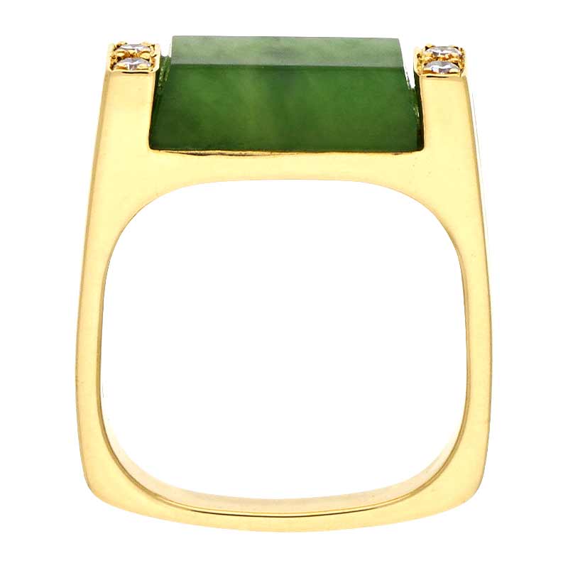Nephrit-Jade-Ring Gelbgold