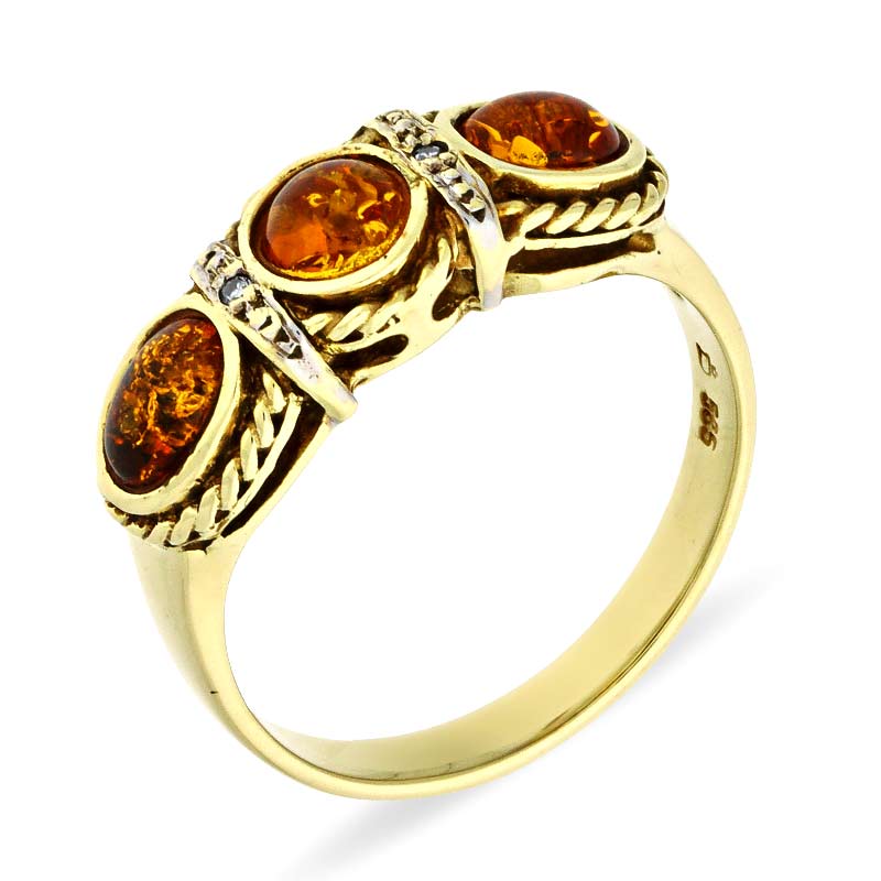Bernstein-Ring Gelbgold