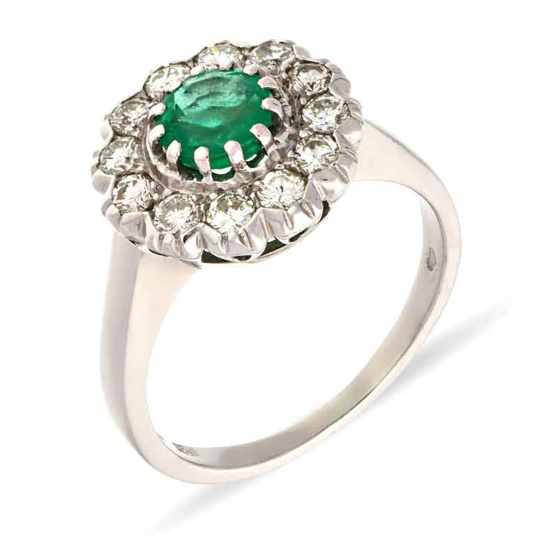 Smaragd-Ring Weißgold