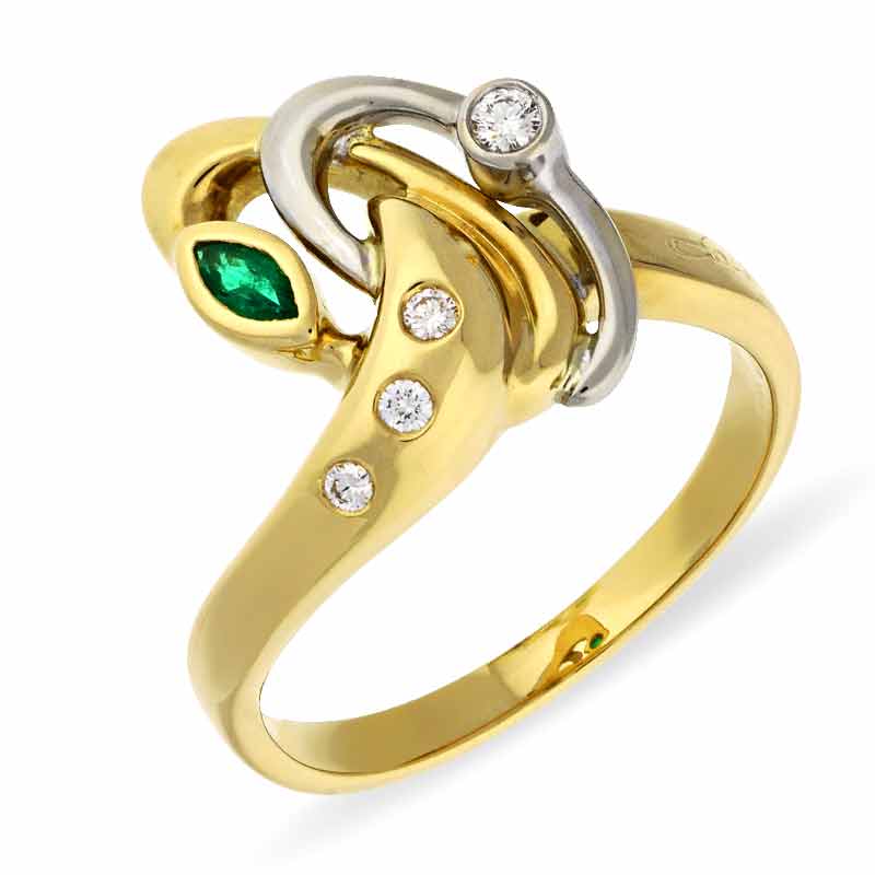 Smaragd-Ring Bicolor