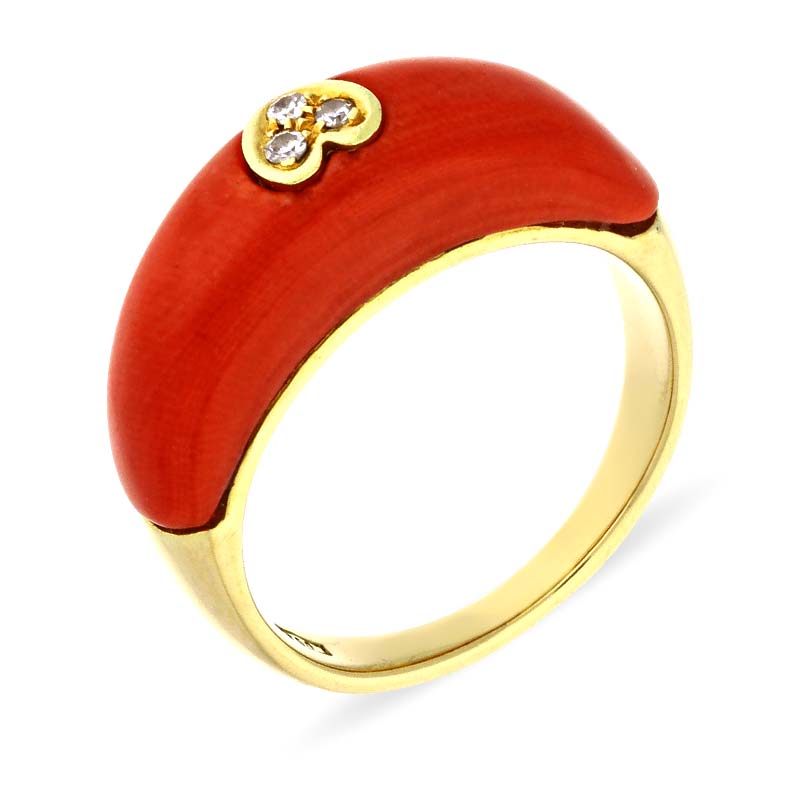 Korall-Ring Gelbgold