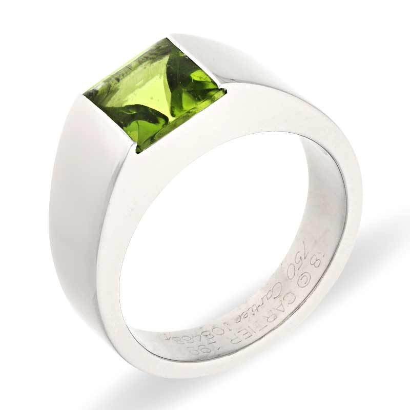 Peridot-Cartier-Ring Weißgold