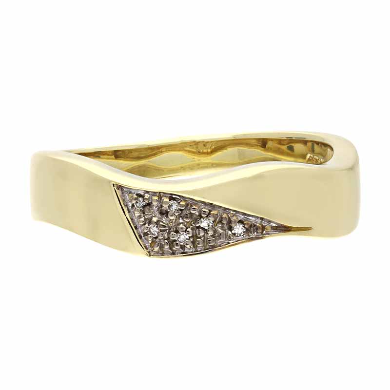 Diamant-Ring Gelbgold teil-rhodiniert