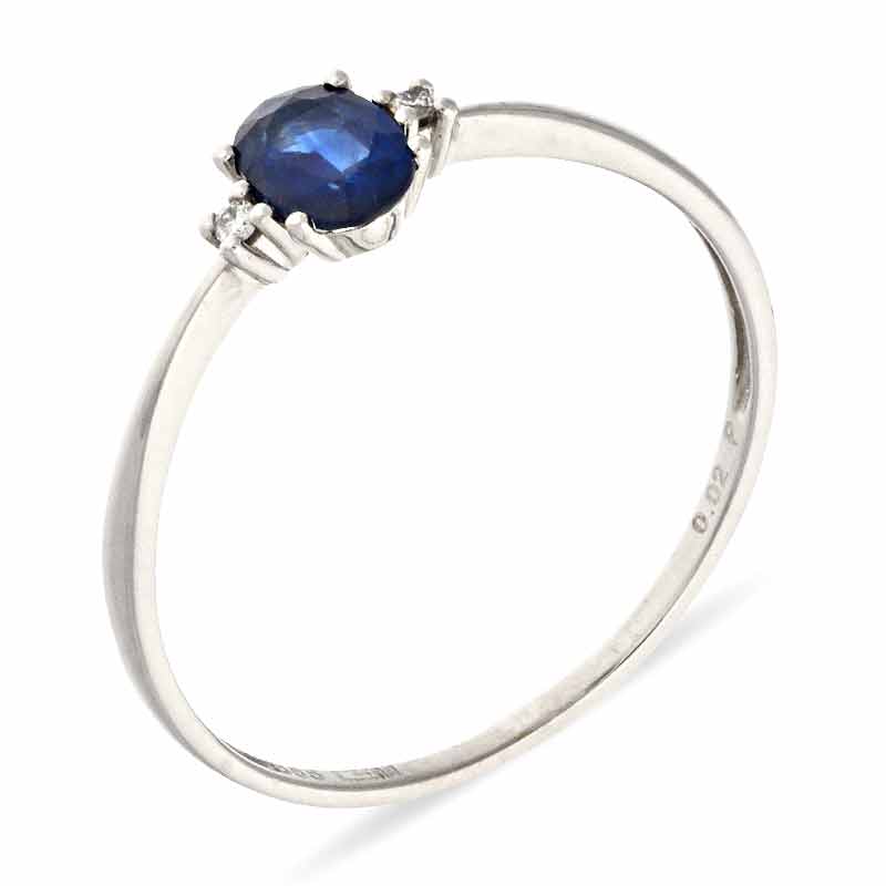 Saphir-Ring Weißgold