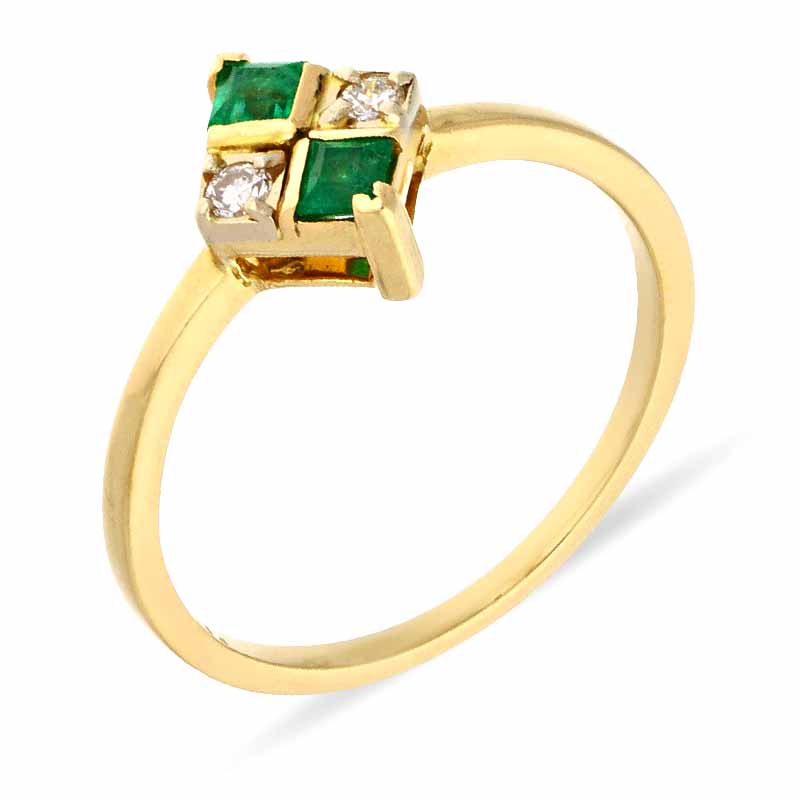 Smaragd-Ring Gelbgold