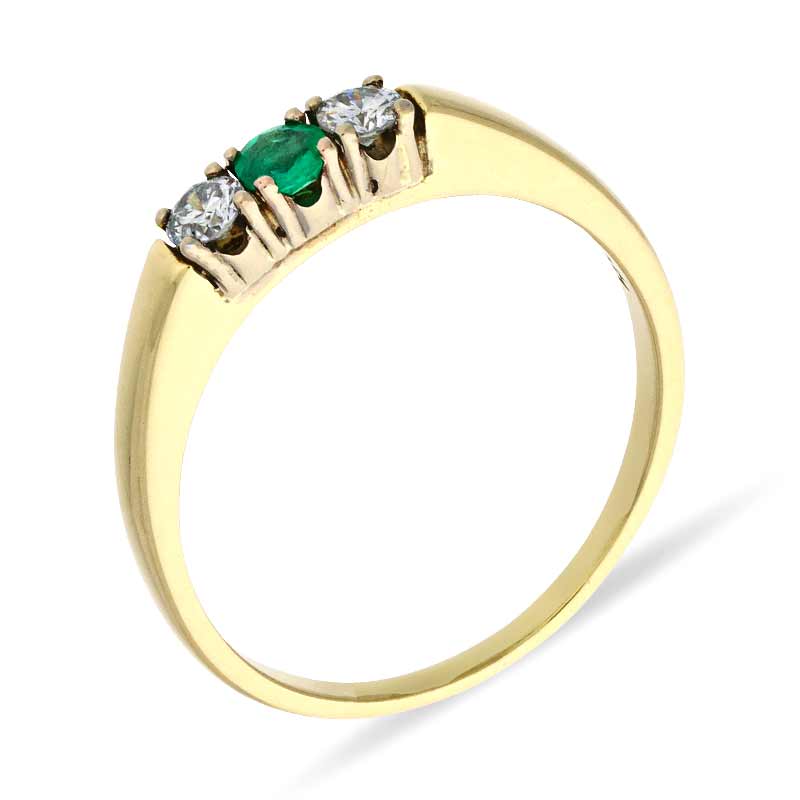 Smaragd-Ring Gelbgold