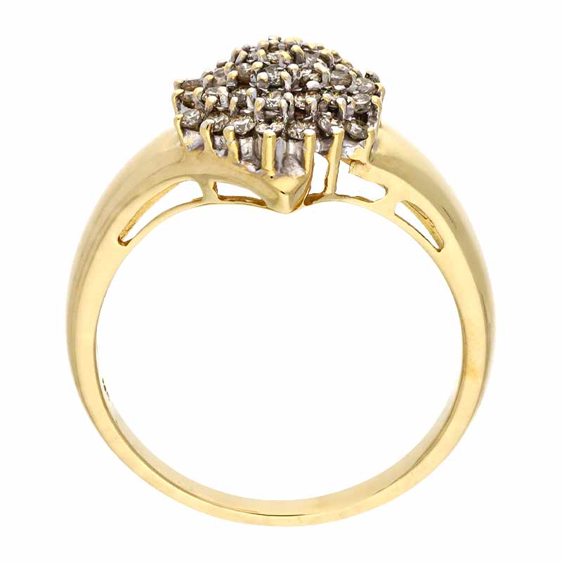 Brillant-Ring Gelbgold teil-rhodiniert