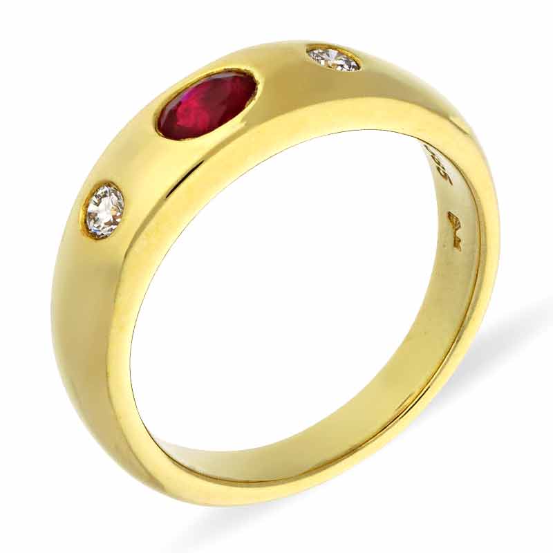 Rubin-Ring Gelbgold
