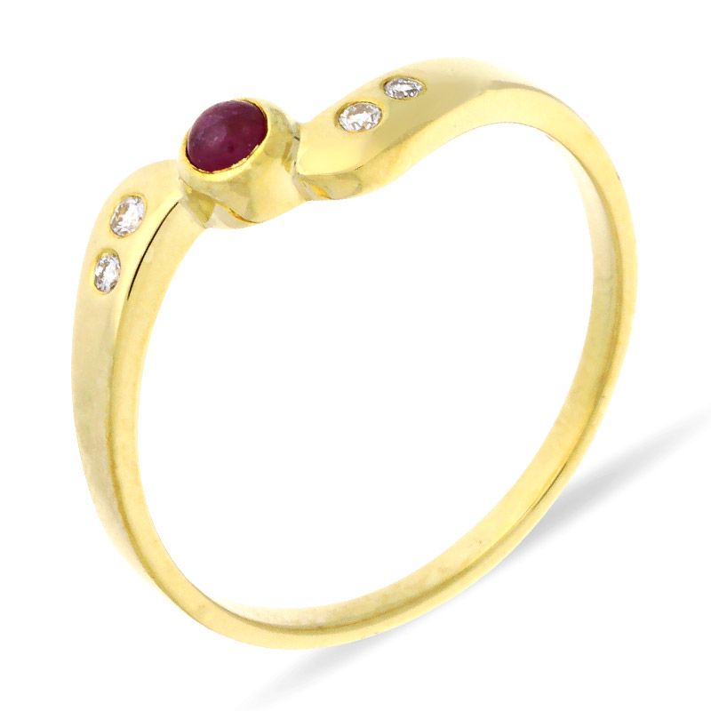 Rubin-Ring Gelbgold